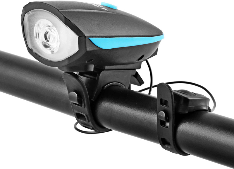 Rebound Ultra Bright Bike Set with Horn, Bicycle Front Headlight,USB Rechargeable Bell(Blue)