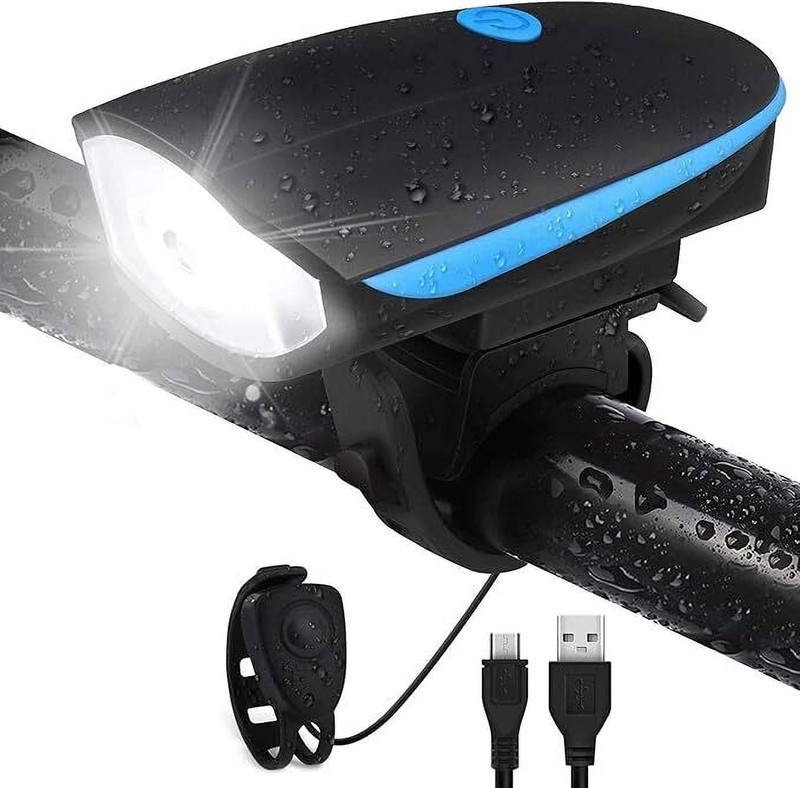 Gymisa 2-in-1 Rechargeable Cycle Light (3 Modes) And Cycle Horn Rechargeable Waterproof LED Front Light(Multicolor)