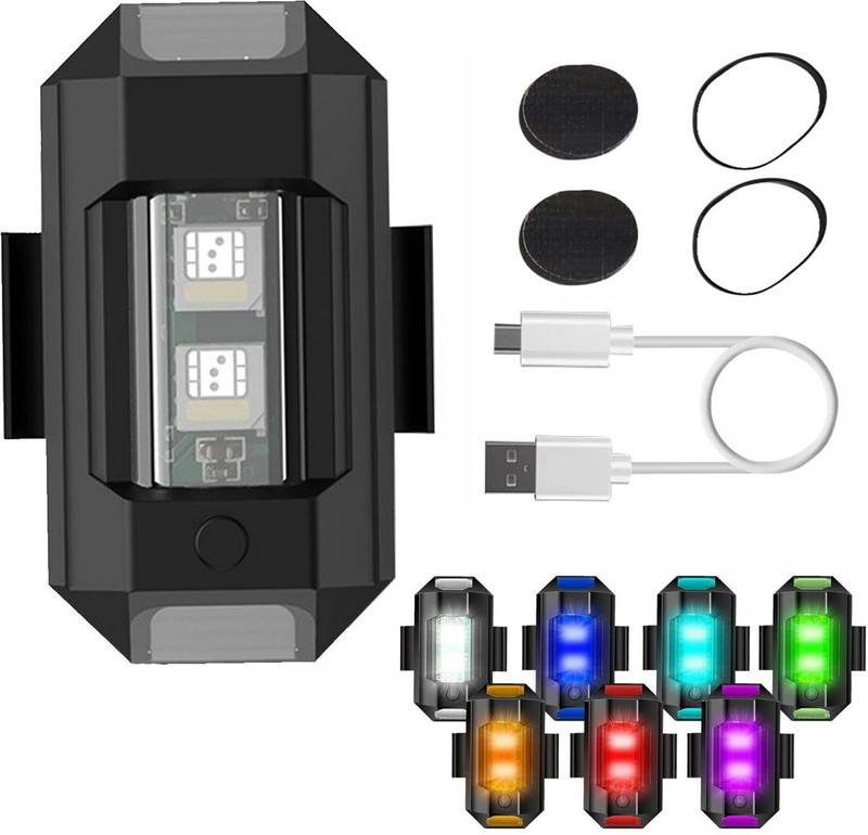 Onbicle Universal Safety Small Light 7 Colors, 30 Modes, Cycle Helmet Bicycle Motorbike LED Rear Break Light(Black)