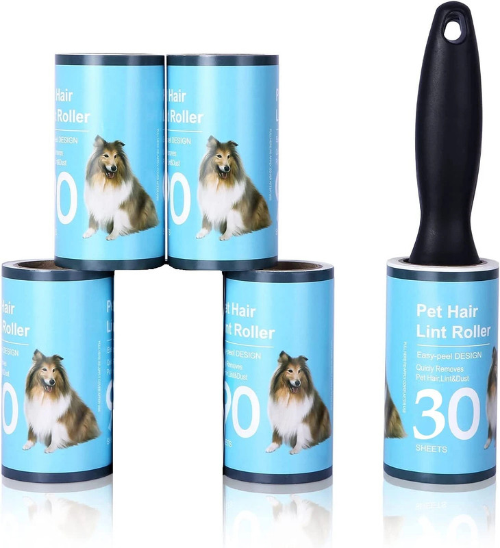 JUDEE Pet Hair Remover, 1 Handle with 5 Refills, 150 Total Sheets Lint Roller