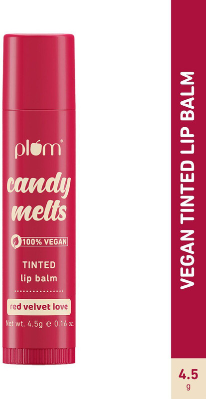 Plum Candy Melts Red Velvet Love Tinted Lip Balm | Hydrates Dry & Chapped Lips Red Velvet Love(Pack of: 1, 4.5 g)