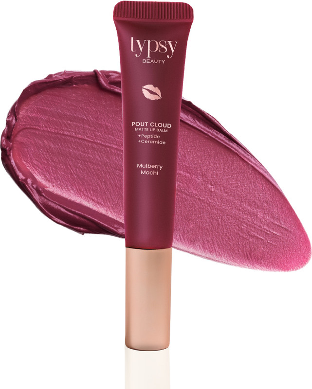 Typsy Beauty Pout Cloud Matte Lip Balm Blurring Finish, Tinted Lip Balm Strawberry Soufflé(Pack of: 1, 8 g)