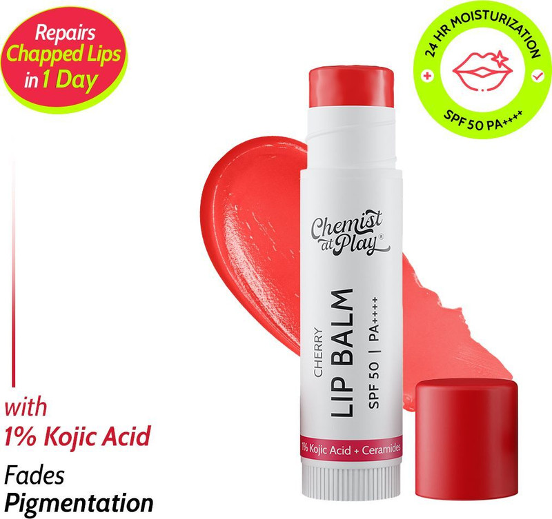 Chemist at Play Cherry Lip Balm | Repairs Chapped Lips | Brightens Dark Lips | 1% Kojic Acid Cherry(Pack of: 1, 4.5 g)