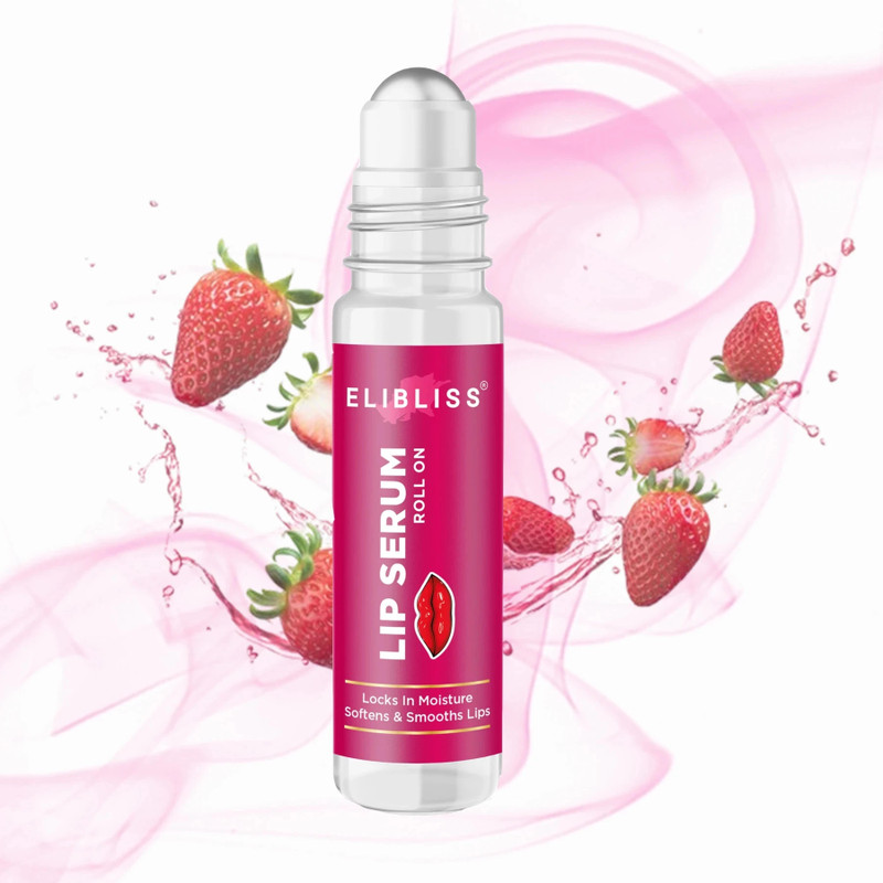 ELIBLISS Strawberry Lip Serum for Lip Shine, Glossy,Soft with Moisturizer for Men & Women Strawberry(Pack of: 1, 10 g)