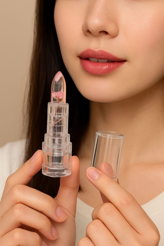 blussfrom Crystal Korean Waterproof Jelly Flower Lipstick WInter Care Lip Balm FRUITS(Pack of: 1, 10 g)