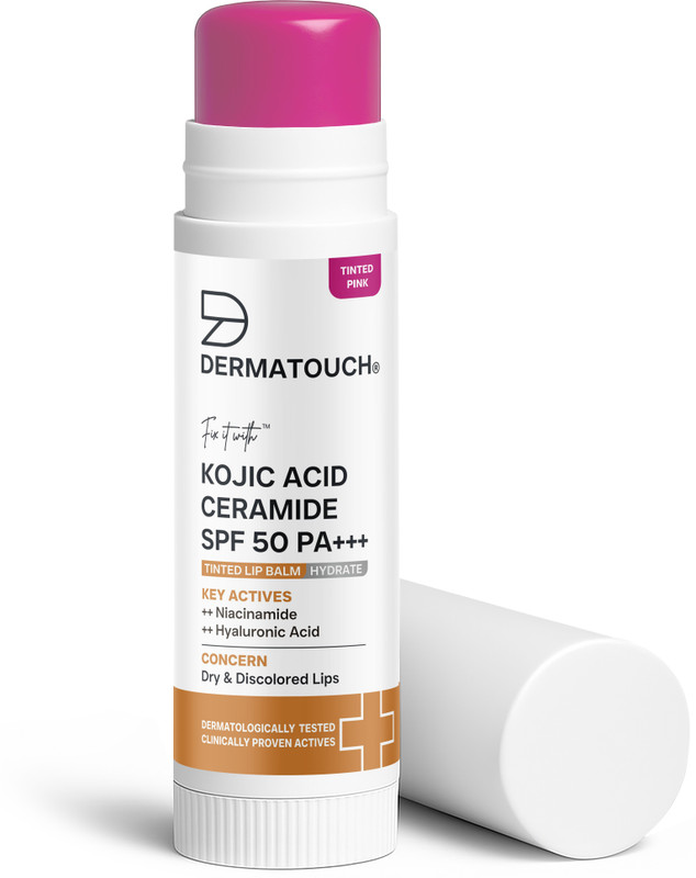 Dermatouch Kojic Acid Ceramide SPF 50 PA+++ Cherry Red Lip Balm for Pigmented & Dry Lips Tinted Wine(Pack of: 1, 5 g)