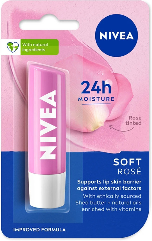 NIVEA Caring Lip Balm Soft Rose(Pack of: 1, 4.8 g)