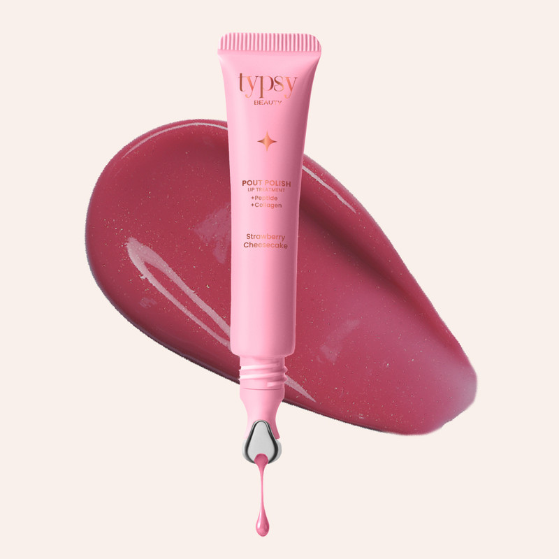 Typsy Beauty Pout Polish Peptide Lip Treatment | Strawberry Chessecake Strawberry Cheesecake 02(Pack of: 1, 16 g)