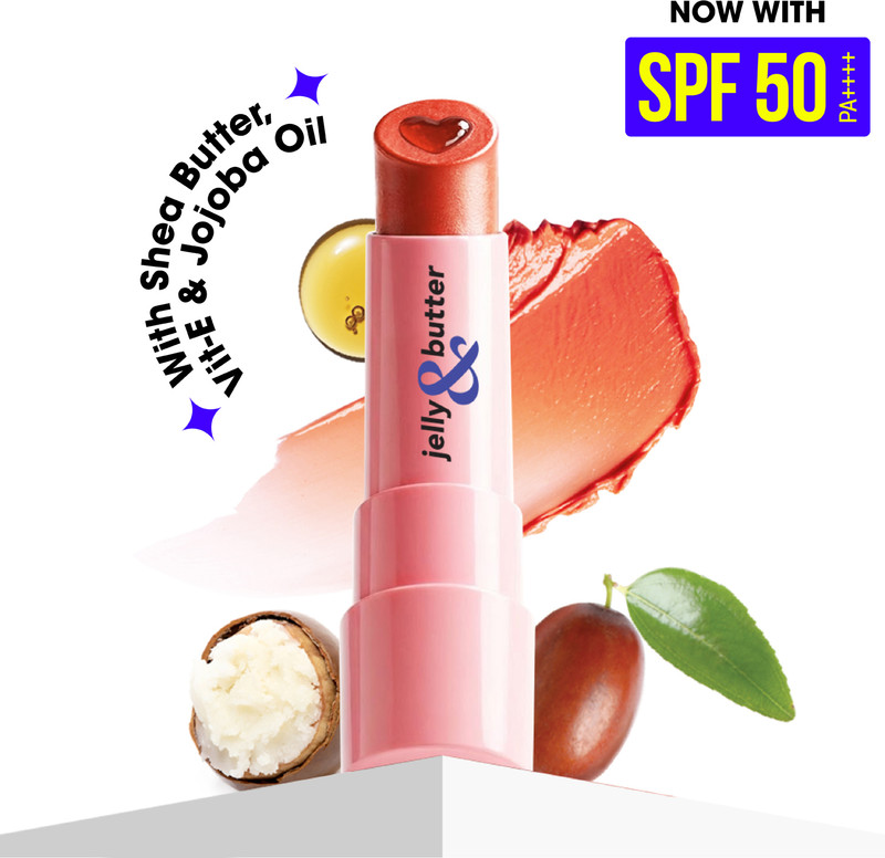 BLUE HEAVEN Jelly & Butter Lip Balm with SPF 50, Caramel Brown Shea Butter, Jojoba Oil(Pack of: 1, 3 g)