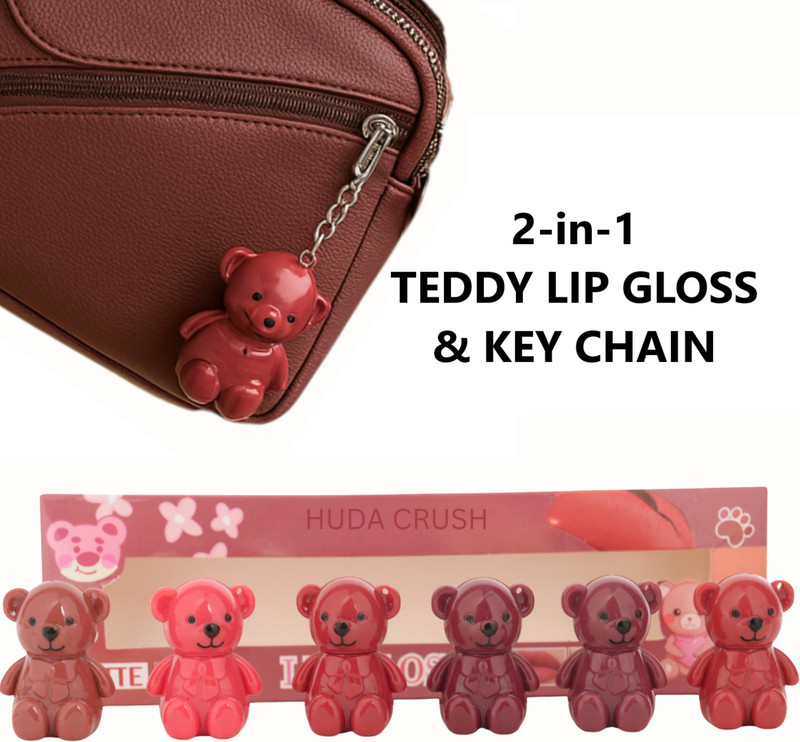 HUDA CRUSH 6 Teddy Keychain Liquid Lip Gloss For Women Matte Finish Cute Make Up Products(137 g, Multicolor) - 76% off at DetectaDeal