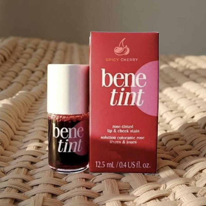 SPICY CHERRY Benetint Lip & Cheek Stain smooth,waterproof tint for lip and cheek F141(10 ml, Peppy Red)