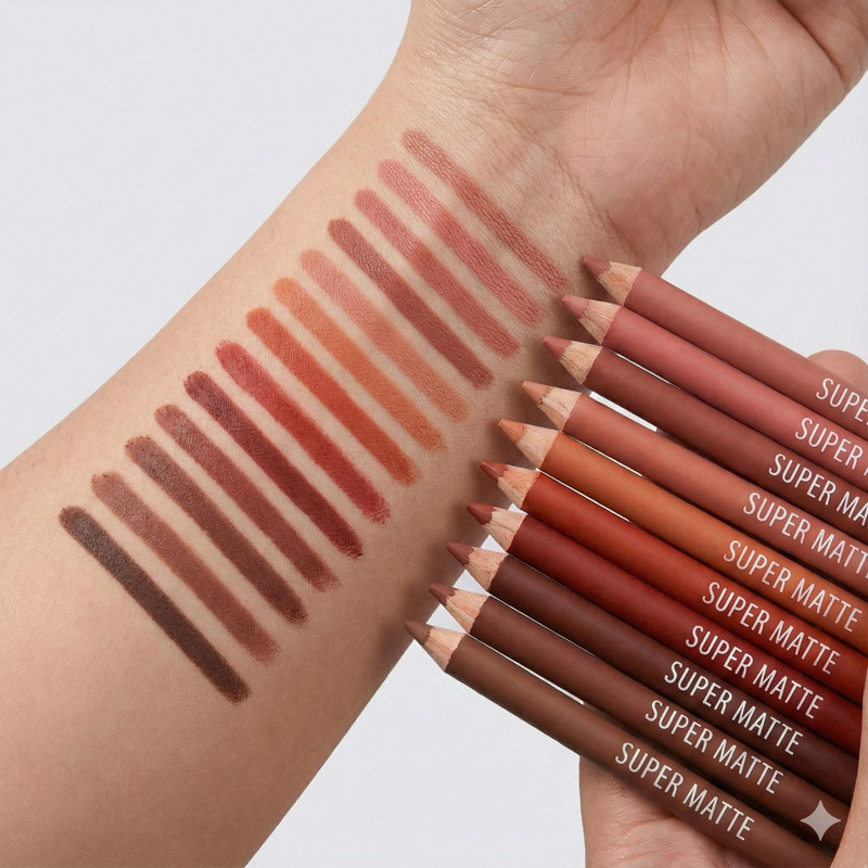 Valhalla 12 pcs lip liner multi sahde longlasting waterproof smudgeproof(multicolor)