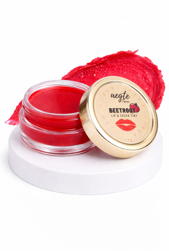 aegte Organics Beetroot Lip and Cheek Tint Balm Lighten Dark Lips Lip Stain(5 g)
