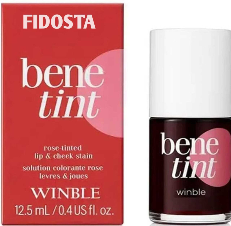 fidosta bene tint lip and cheek stain high pigment mini liquid lipstick makeup lip 09(red, 0.75 ml)