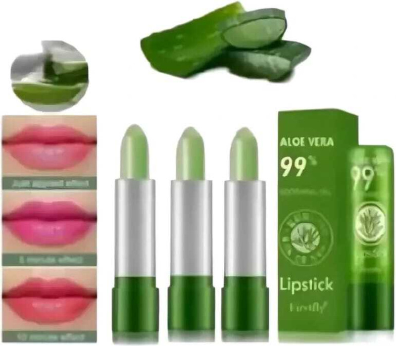 Dexklut Long Lasting Lip Balm Lip Moisturizer Color Changing AloeVera Lipstick Pack of 3(Pink, 10.5 g)