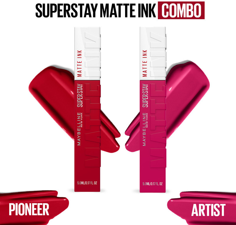MAYBELLINE NEW YORK Super Stay Matte Ink Liquid Lipstick, Pioneer & Artist - Pack of 2(Pioneer & Artist, 10 g)