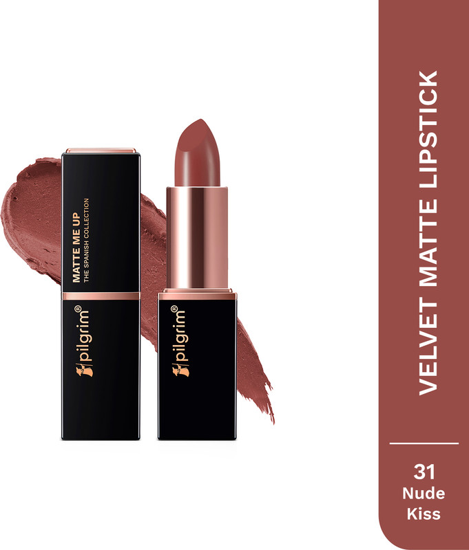 Pilgrim Matte Bullet Lipstick Intense Colour Transferproof & Smudgeproof Nude Kiss -17(Nude Kiss -17, 4.2 g)