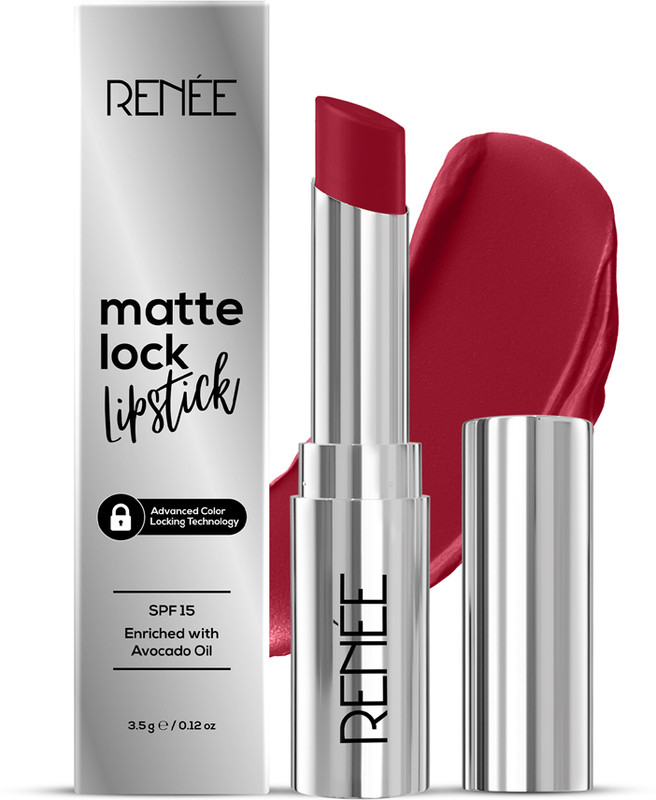 Renee Matte Lock Lipstick, Ultra Matte Finish, Moisturizing, Long Lasting & Weightless(Rock, 3.5 g)