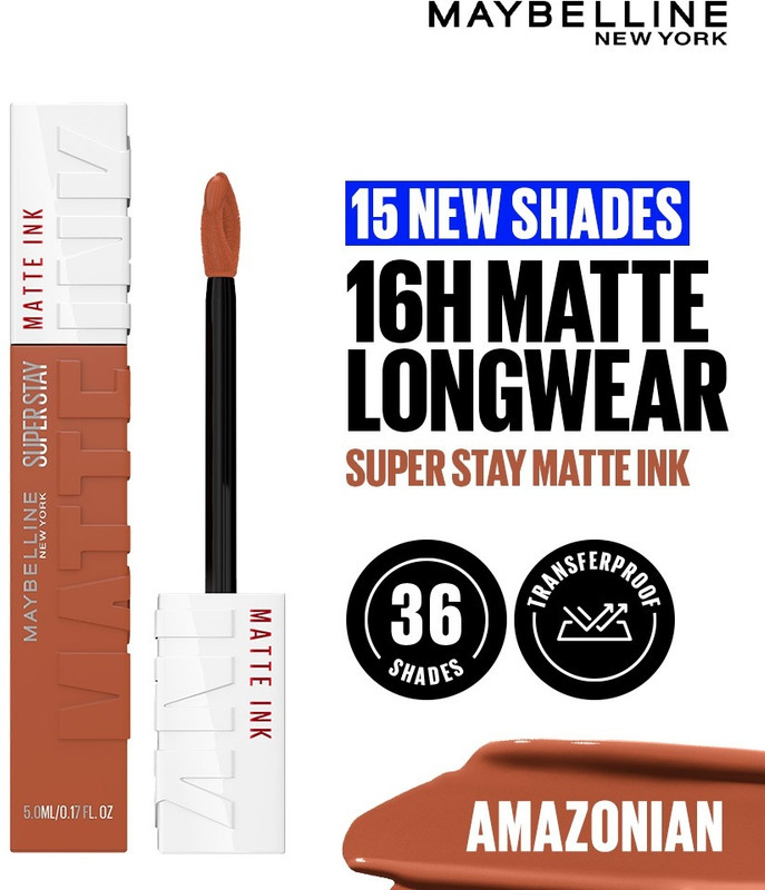 MAYBELLINE NEW YORK Super Stay Matte Ink Liquid Lipstick(70 Amazonian, 5 ml)