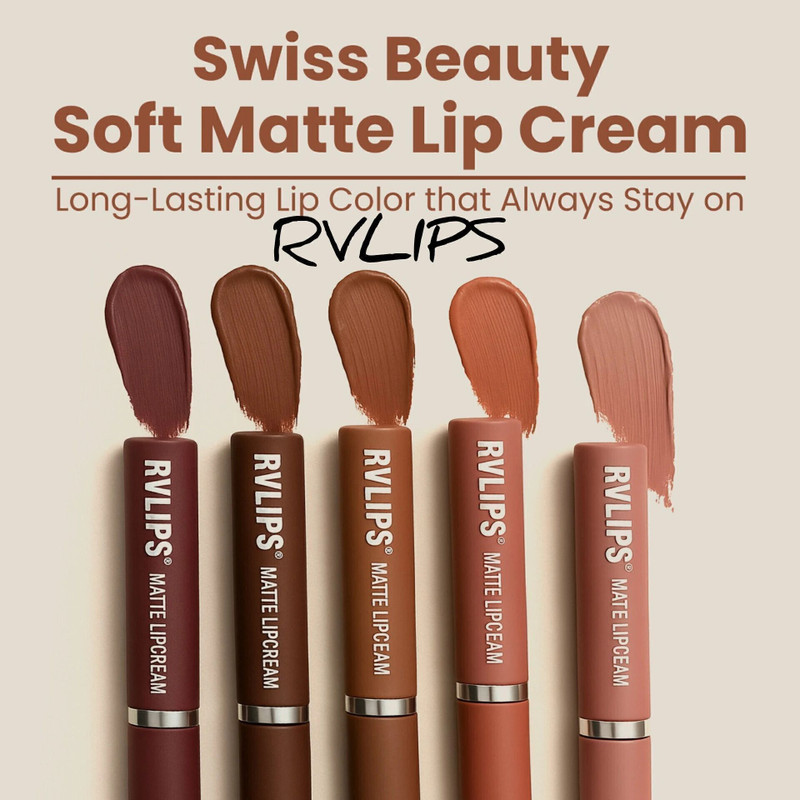 RVLIPS Nude Edition Long Lasting Sensational Liquid Matte Lipstick Non Transfer Set Of5(Beige Nude, Berry Nude, Mocha Madness, Cherry Pop, Just Nude, 15 ml)