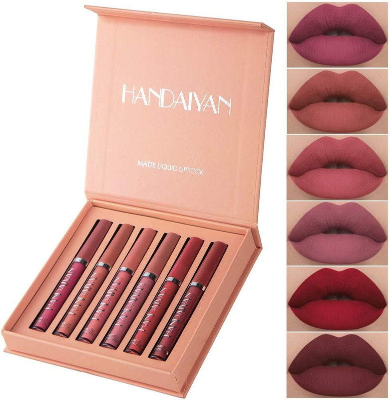 VONGEE Handaiyan 6Pcs Matte Liquid Lipstick Long Lasting Waterproof For Women(Set A)(Multicolor, pink, red, 30 ml)