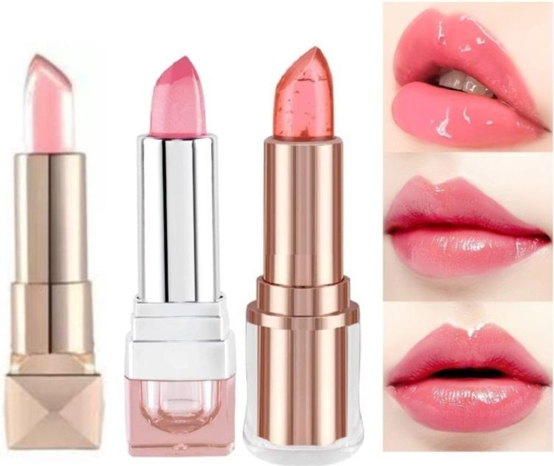 Ashyra Waterproof Long Lasting lipstick Changing Jelly (Pack of 3)(Natural Pink, 10 ml)