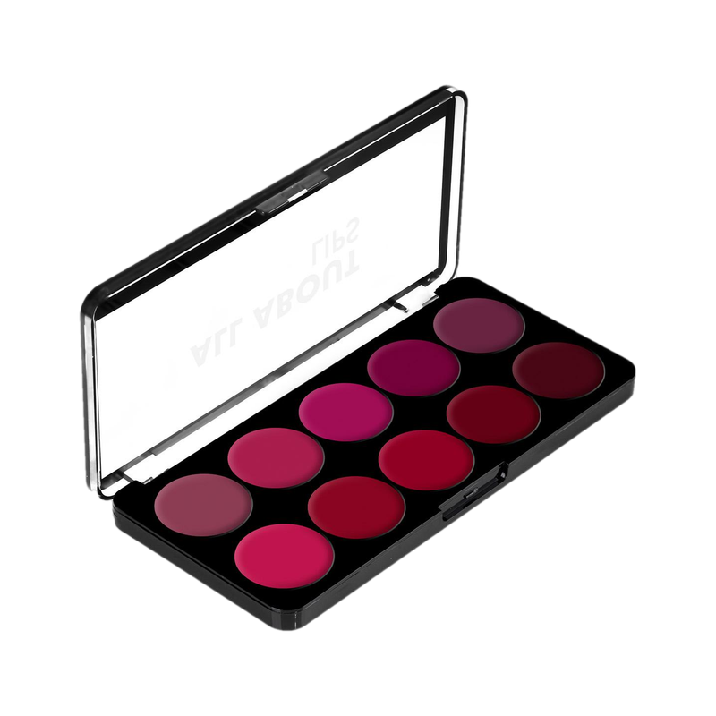 SWISS BEAUTY All About Lip Palette | 10 Pigmented Shades | Creamy Matte | Travel(Multicolor-02, 12 g)