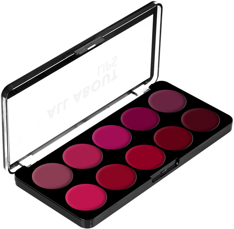 SWISS BEAUTY All About Lip Palette | 10 Pigmented Shades | Creamy Matte | Travel(Multicolor-02, 12 g)