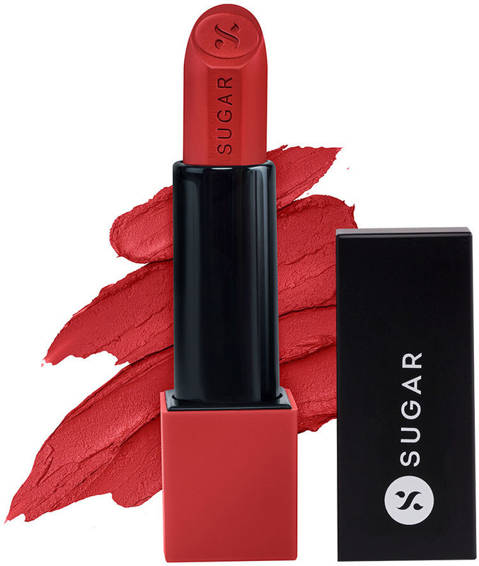 SUGAR Cosmetics Glide Peptide Serum Lipstick | Hyaluronic Acid & Vitamin E | Velvet Matte Finish(04 Cairo Crimson, 4.2 g)