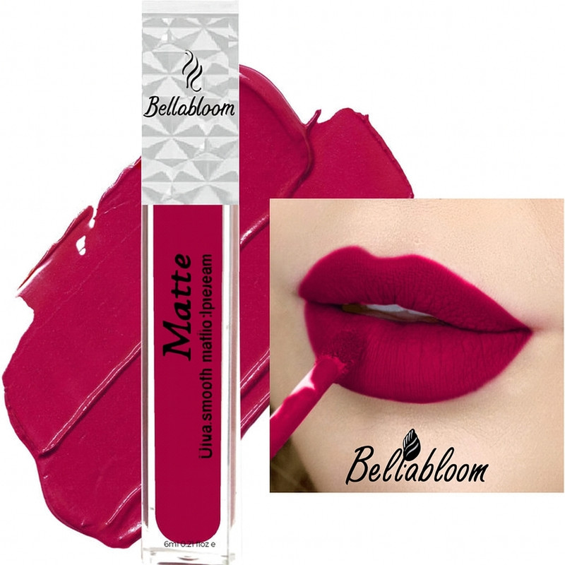 Bella Bloom Liquid Matte Lip Color – Slim Bottle, Rich Bright Maroon Shade(Pink, 5 ml)