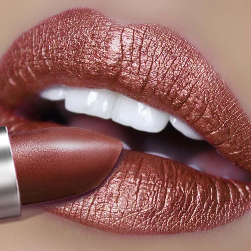 Luzimaisa Metallic Brown Shine Lightweight Hydrating Formula Lipstick Lip Stain(3.6 g)