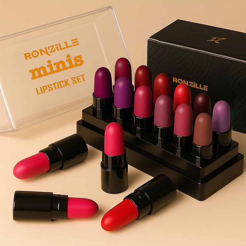 RONZILLE Mini Bullet Lipstick Set of 12 Shade A(Shade A, 24 g)
