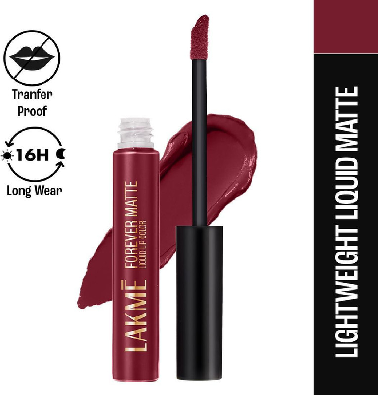Lakmé Forever Matte Liquid Lip, 16hr Lipstick, Waterproof & Smudgeproof(Red Sangria, 5.6 ml)