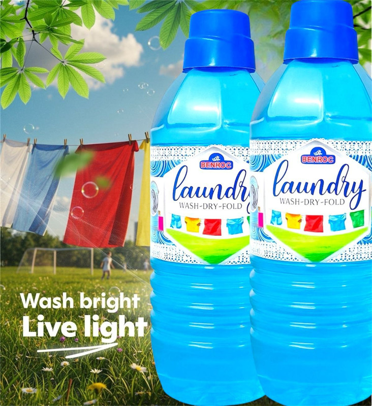 BENROG LAUNDRY DETERGENT GEL Aqua Liquid Detergent(2 x 1000 ml)