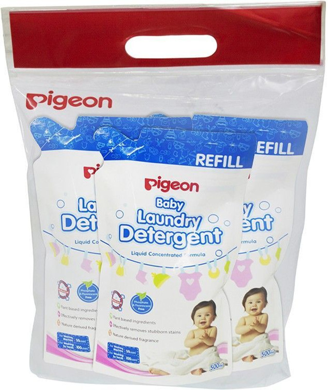 Pigeon Baby Laundry Detergent Liquid 500Ml, Refill Liquid Detergent(1.5 L)