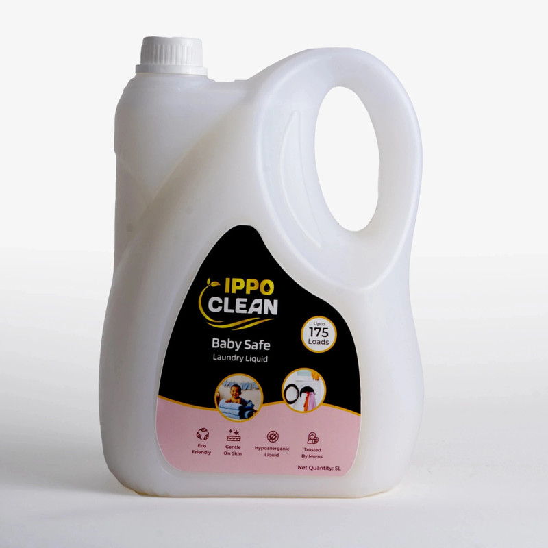 Ippo Clean Baby Safe,Detergent liquid for Baby |Gentle on Babies and no harsh chemicals Fresh Liquid Detergent(5 L)