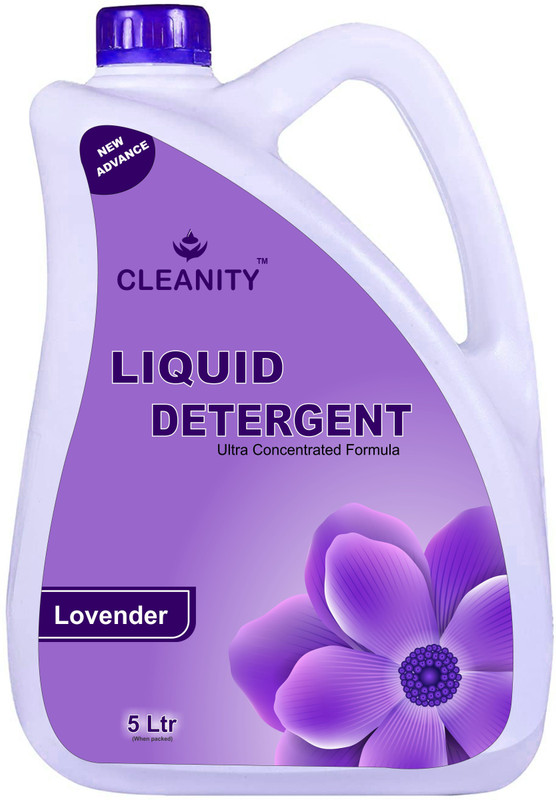 cleanity heavy Liquid Detergent suitable for washing machine and hand wash 5 ltr Lavender Liquid Detergent(5 L)