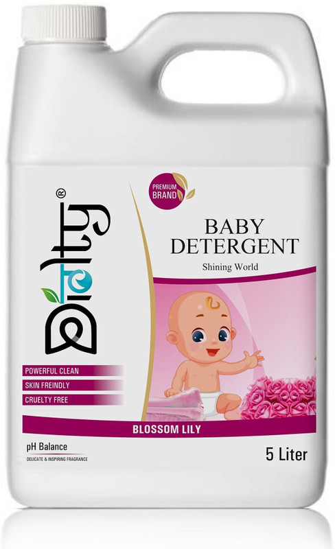Diolty Baby Laundry Liquid Detergent Stain Fighting Cruelty Biodegradable Formula Lily Liquid Detergent(5000 ml)
