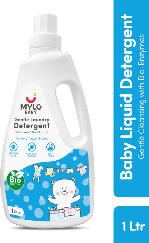 MYLO Baby Gentle Laundry| Chemicals & Fragrance Free | pH Balanced Liquid Detergent(1 L)