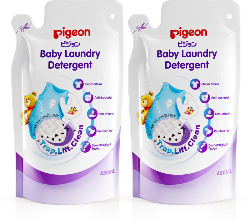 Pigeon Baby Laundry Detergent Liquid Refill Pack 450 ml Pack of 2 Herbs Liquid Detergent(900 ml)
