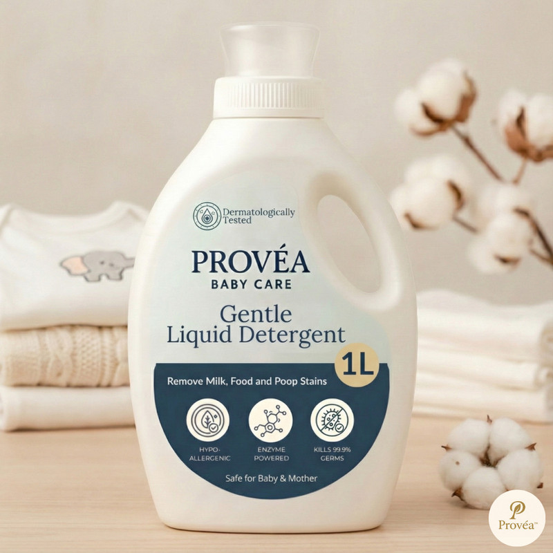 provea Provéa Gentle Baby Liquid Detergent 1L, Enzymes Powered, Safe for baby's skin. Multi-Fragrance Liquid Detergent(1000 ml)