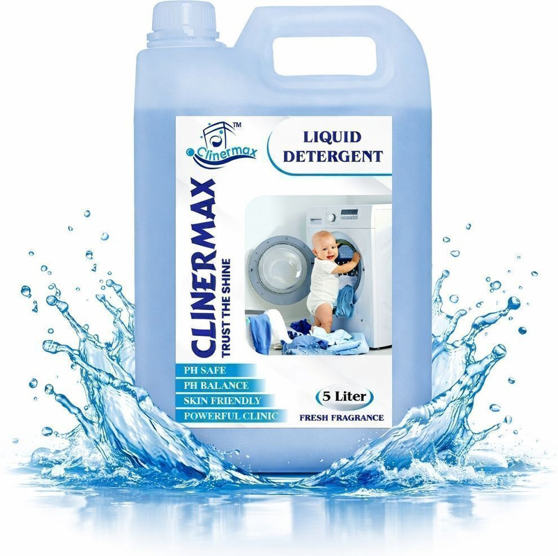 Clinermax Safe for Baby cloths Gentle Wash Front Load Top Load Classic Liquid Detergent(5 L)