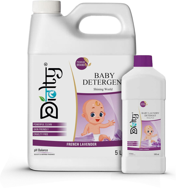 Diolty Baby Laundry Liquid Detergent, washing liquid for Baby Clothes | Skin Friendly Lavender Liquid Detergent(2 x 2750 ml)