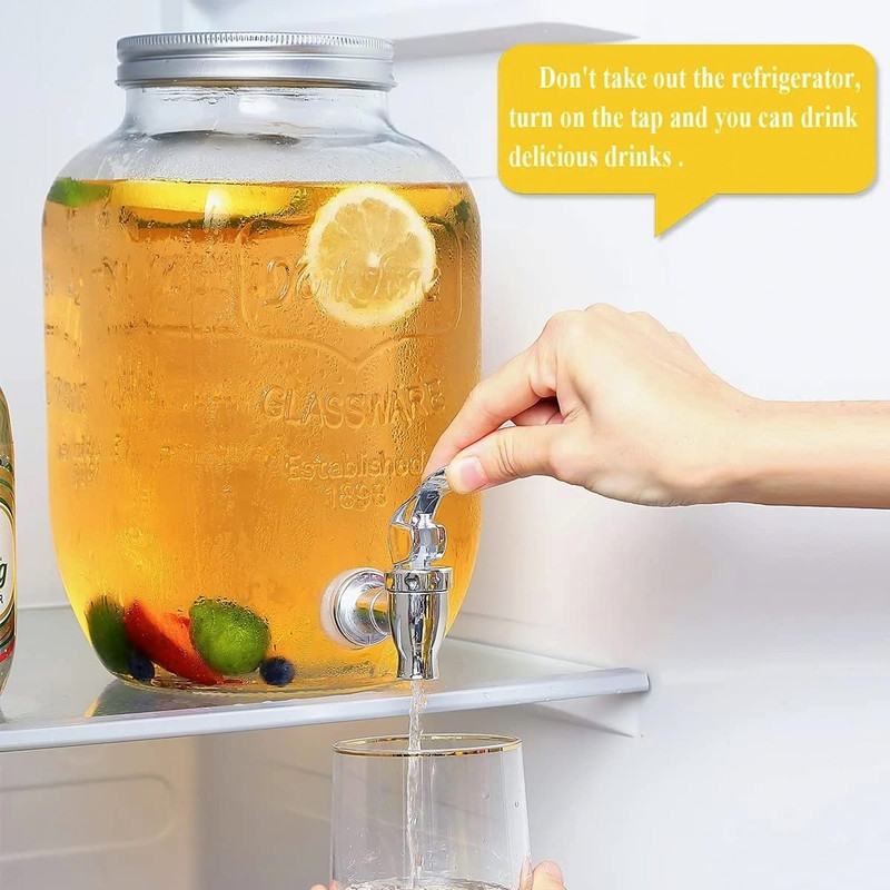 DHANSAL Mason Jar Counter Table Top Infused Water & Beer Dispenser 4 liter Bottled Water Dispenser