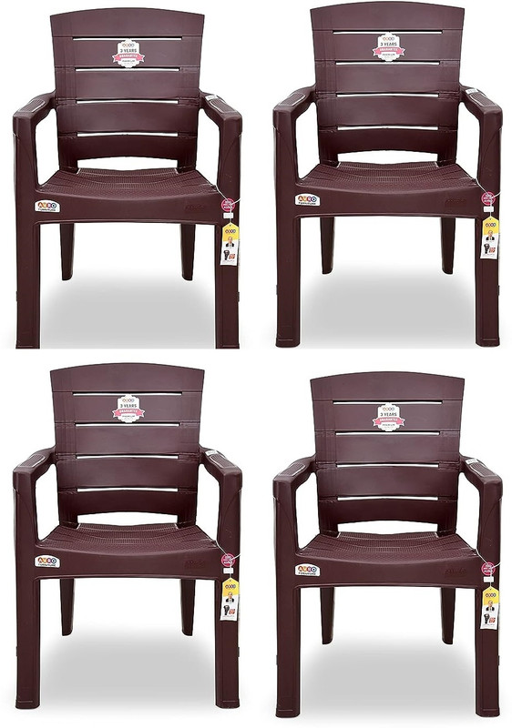 AVRO furniture Plastic Outdoor Chair(Brown, Set of 4, Pre-assembled)