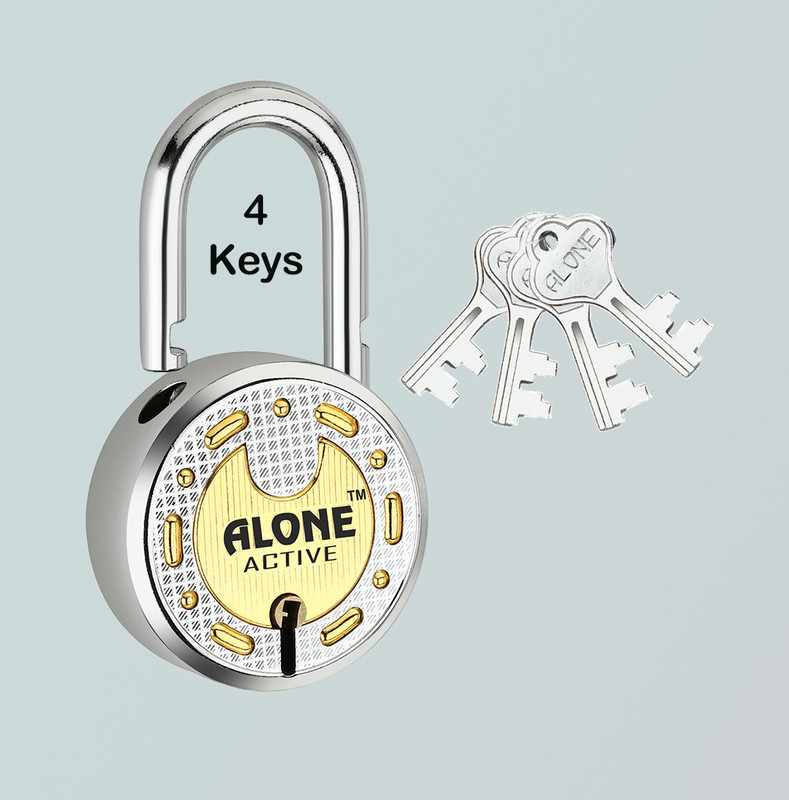alone Round 65mm 12 Same Keys 5 Padlocks for home door gate shutter Brass Combination Padlock(Gold)