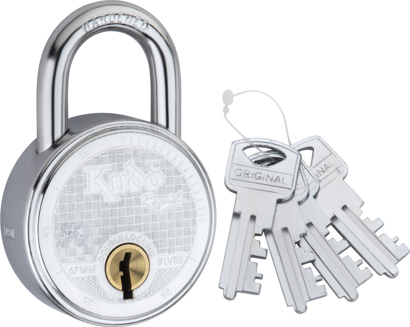 alone Kudo Rapid 67mm Push Locking for Home Gate & Shop,4 Keys D/L Padock (Chrome) Padlock(Chrome)