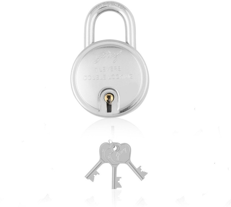 Godrej Round Padlock 7 Lever 3keys Padlock(Steel)