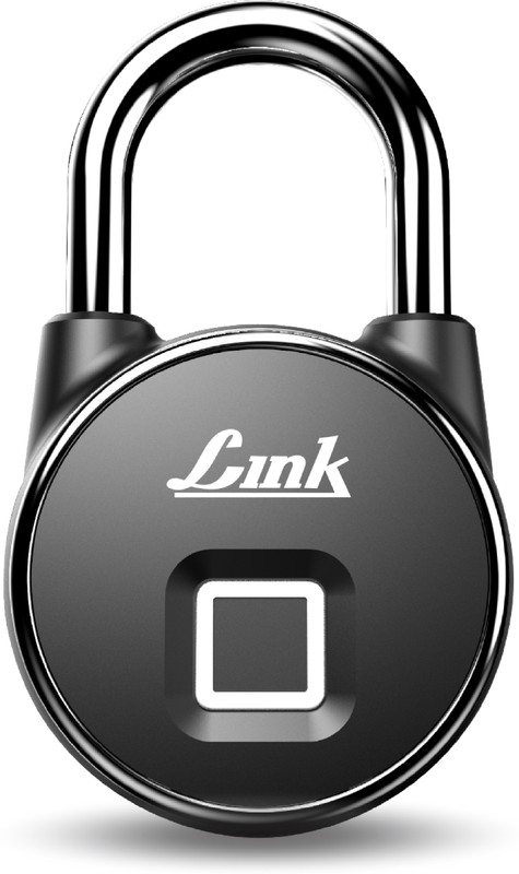 Link Smart Fingerprint Padlock With 2 Way Access Fingerprint & Mobile App Access, Suitable For Bags, Suitcase, Bike, Garage Door, Cabinet, Warehouse Doors and Shutters. Smart Door Lock(Black)