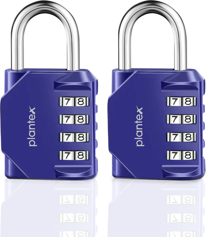 Plantex Number Lock/4-Digit Code Combination Lock/Lock for Briefcase/Password Lock Combination Lock(Blue)